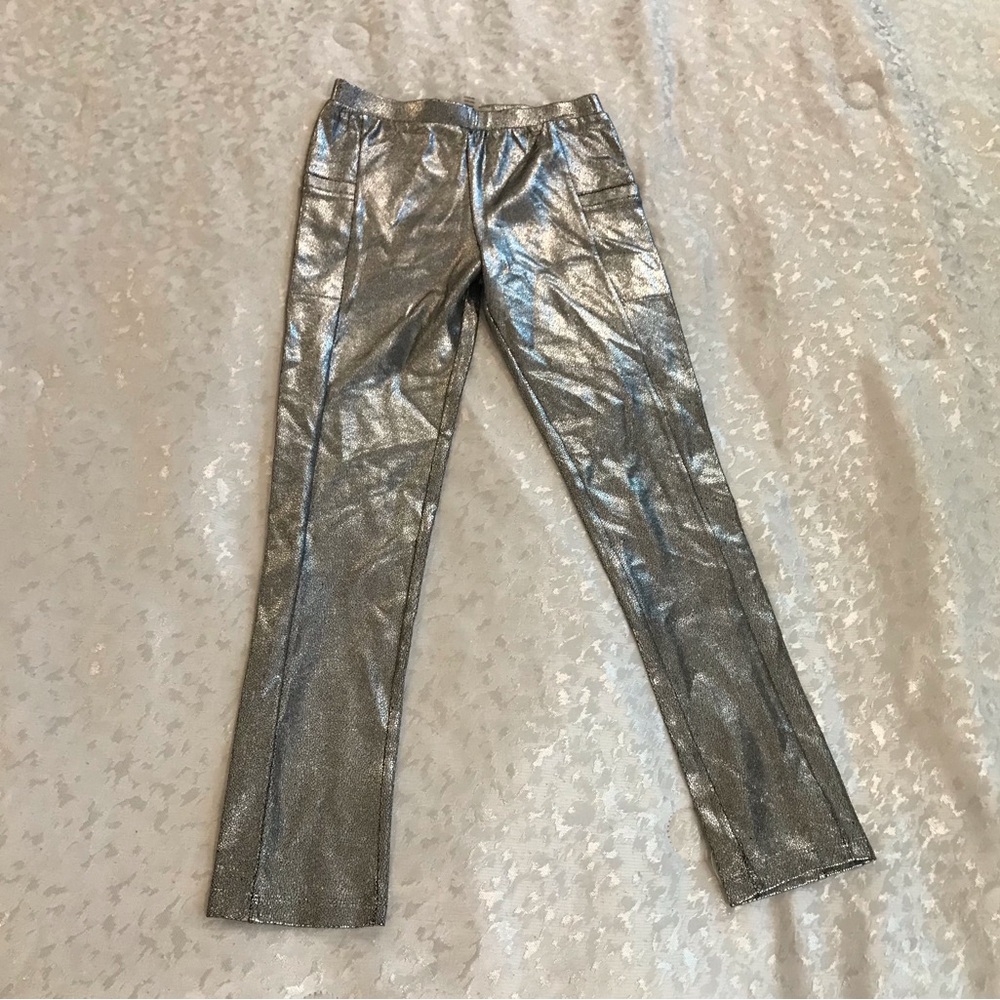 Shiny Silver Metallic Pants - Picture 1 of 3